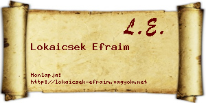 Lokaicsek Efraim névjegykártya